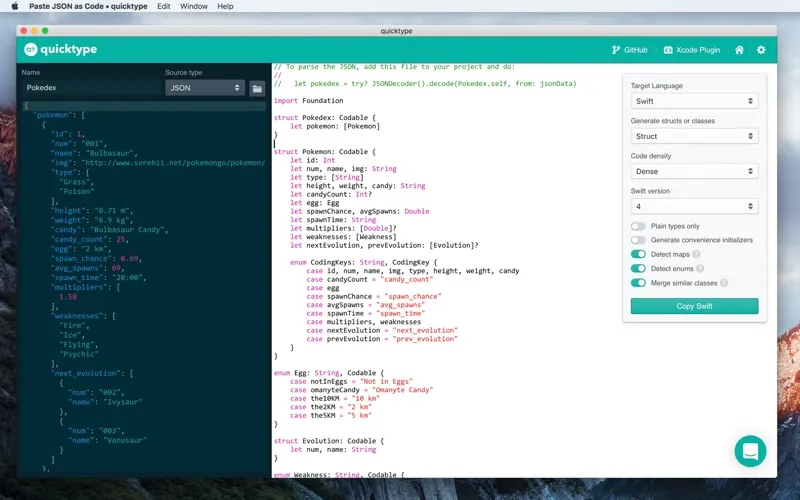 Paste JSON as Code screenshot 1