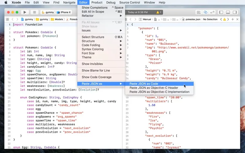Paste JSON as Code screenshot 2