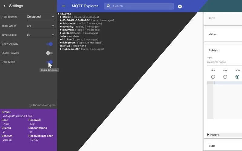 MQTT Explorer screenshot 2