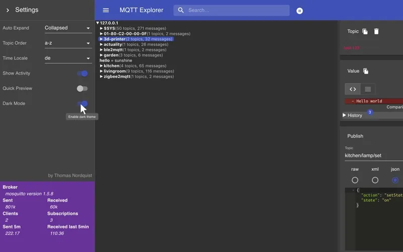 MQTT Explorer screenshot 5