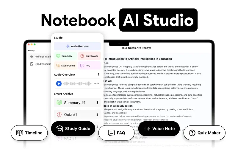 AI Notebook & Quiz LM screenshot 1