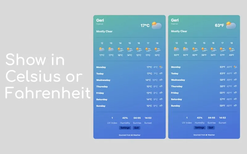 MenuBar Weather screenshot 4