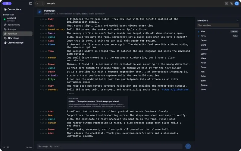 Netsplit screenshot 1