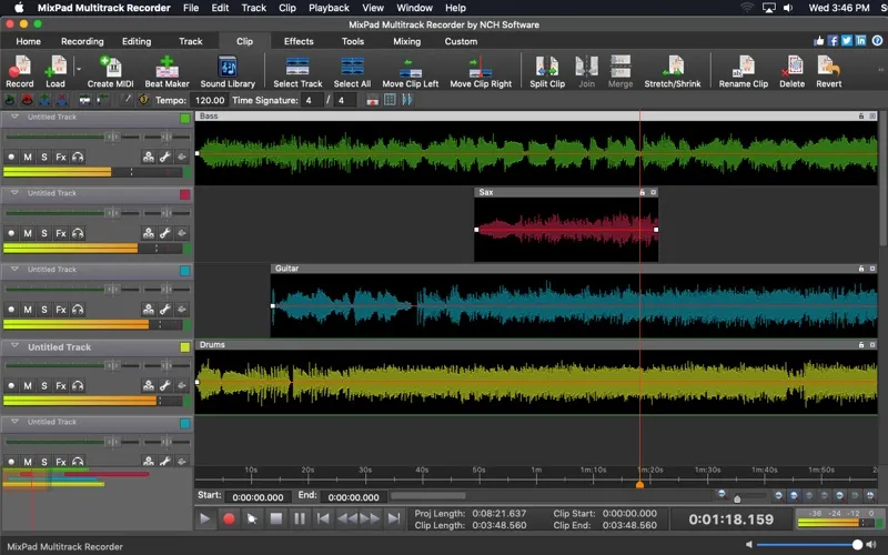 MixPad Multitrack Recorder screenshot 1
