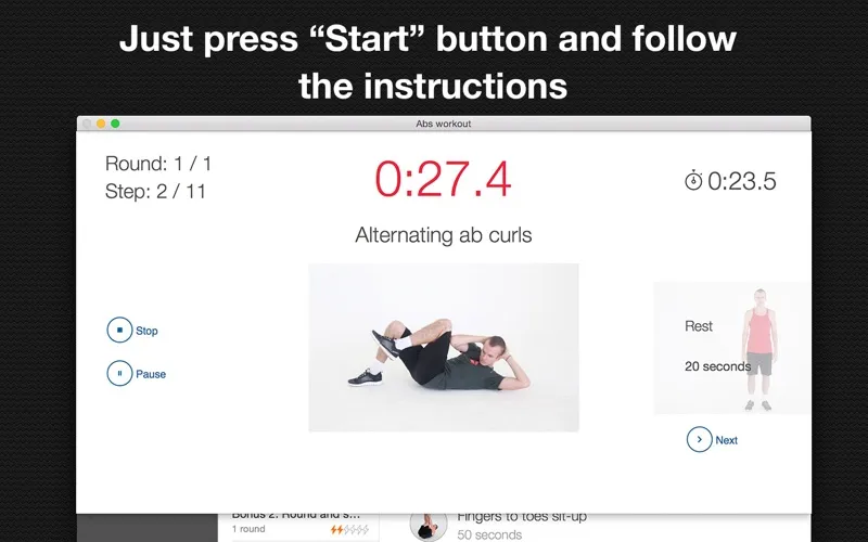 Abs workout screenshot 3