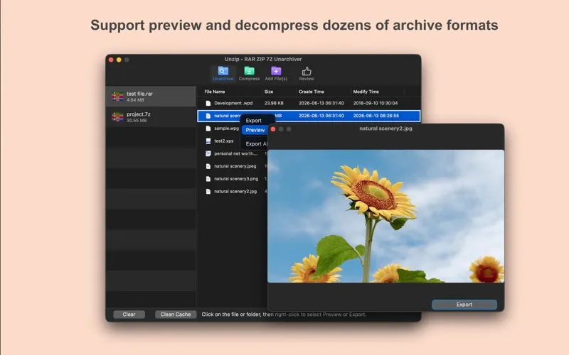 Unzip screenshot 1