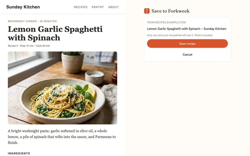 Save to Forkweek screenshot 1
