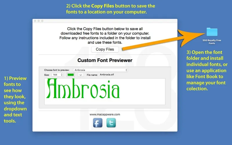 550 Royalty Free Fonts screenshot 2