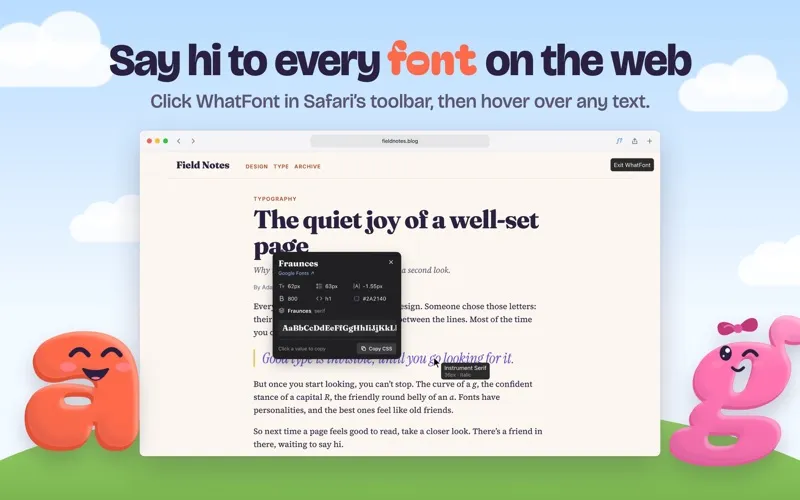 WhatFont screenshot 1