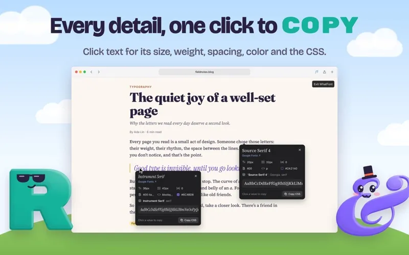 WhatFont screenshot 2