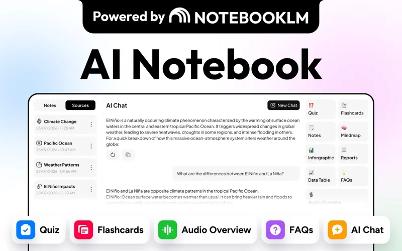 App for AI NotebookLM & Quiz screenshot 1