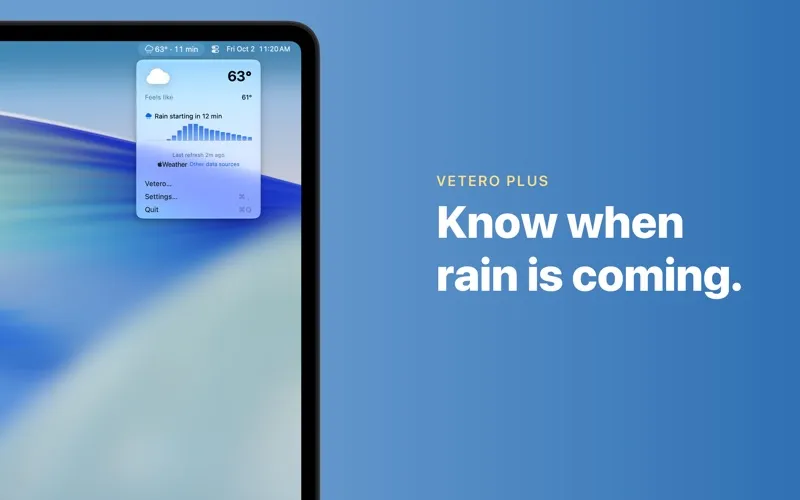 Vetero° Menu Bar Weather screenshot 4