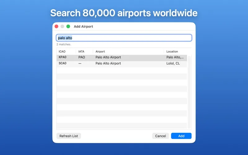 METAR MenuBar screenshot 3