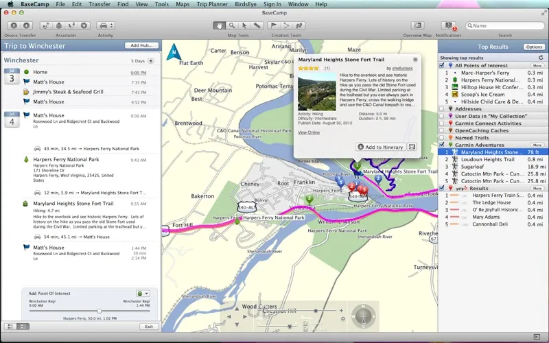 Garmin BaseCamp screenshot 2